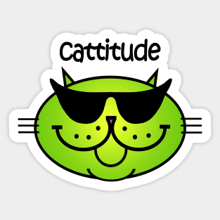 Cattitude 2 - Limeade Sticker